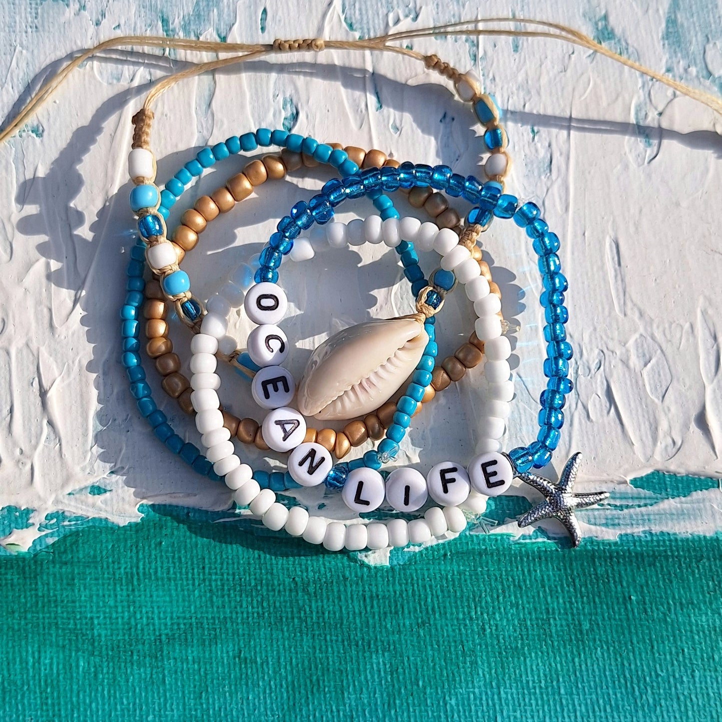 " Tides of serenity " bracelet stack
