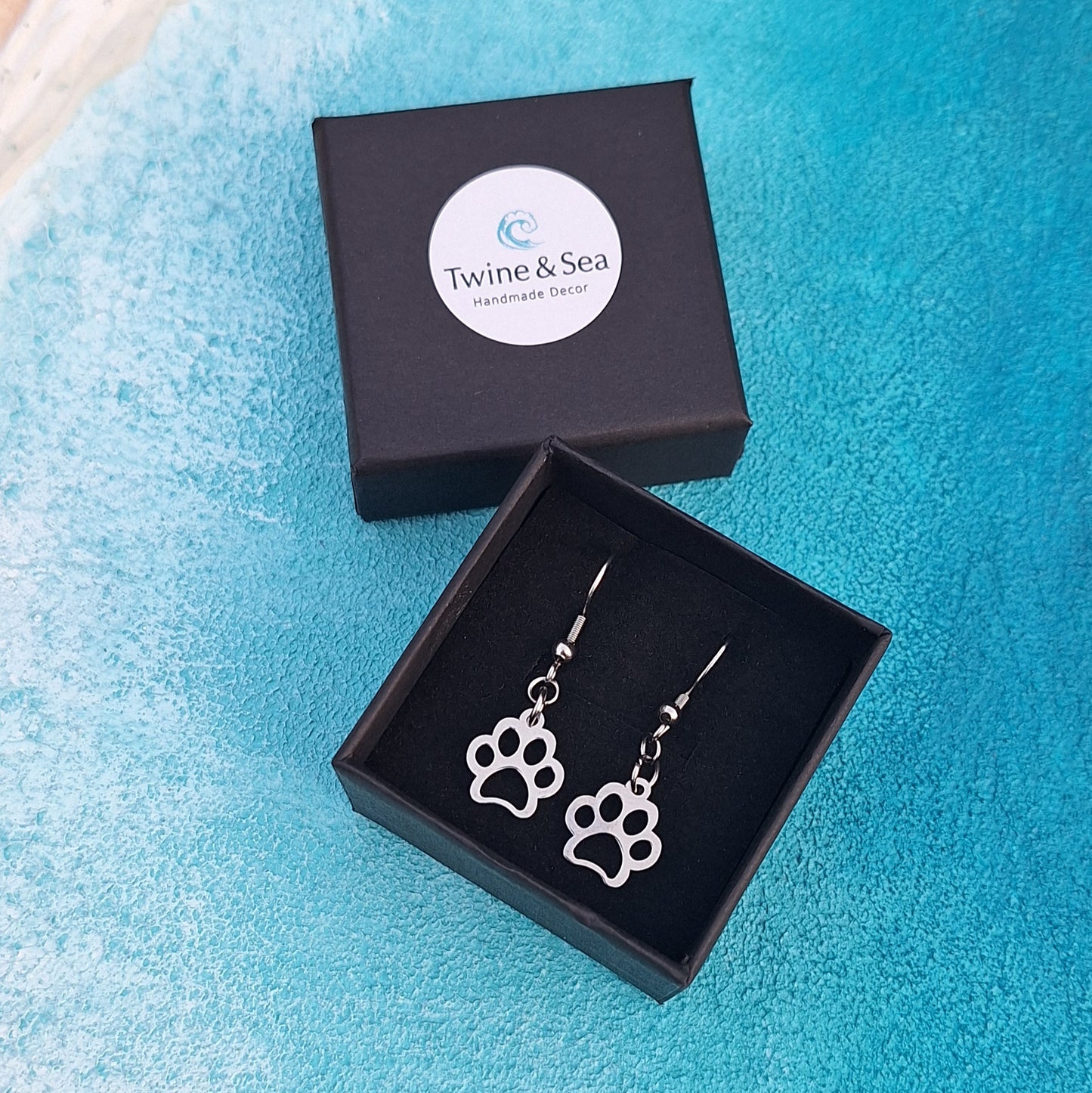 Stainless Steel Dog Paw Earrings