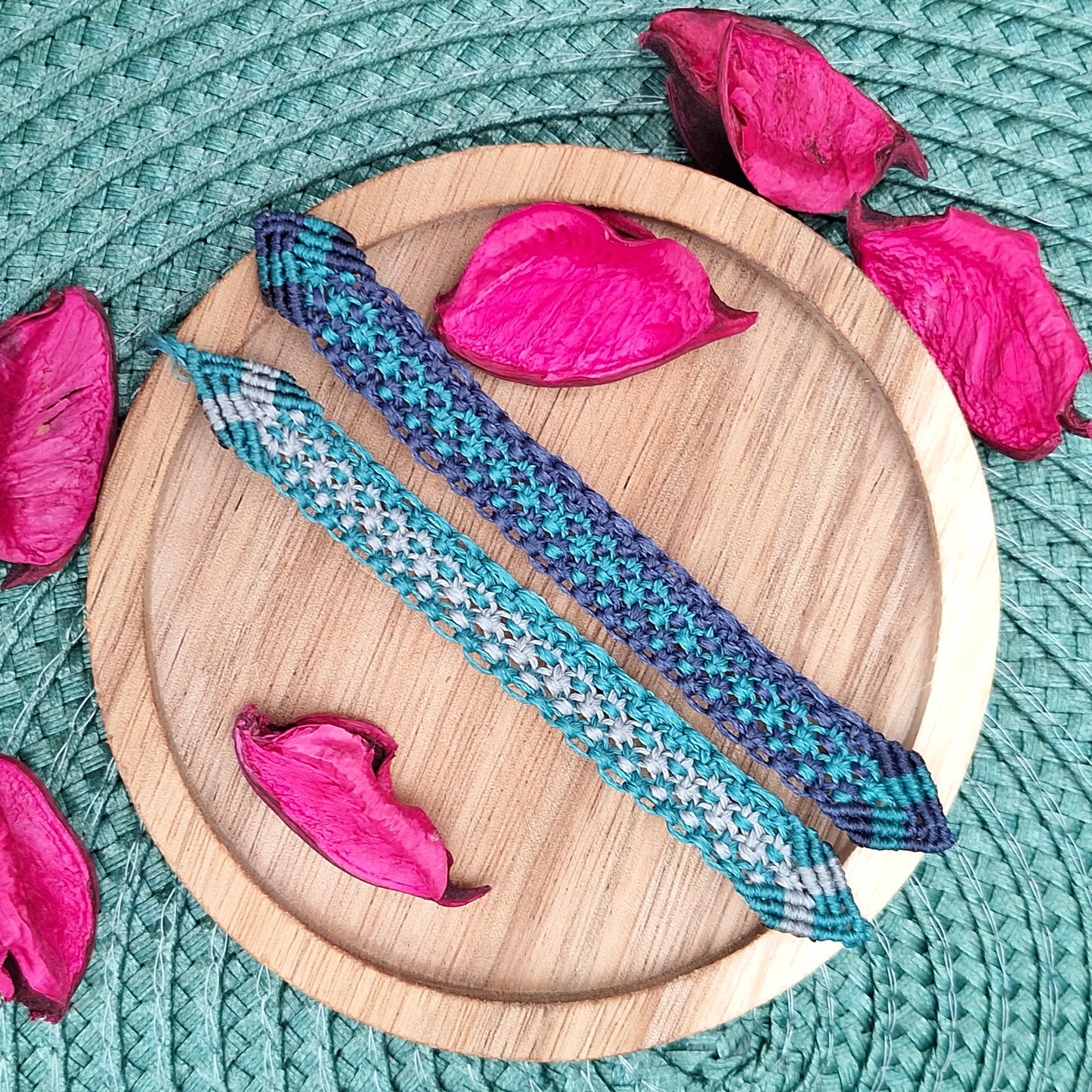 Ocean Inspired macramé friendship bracelet set