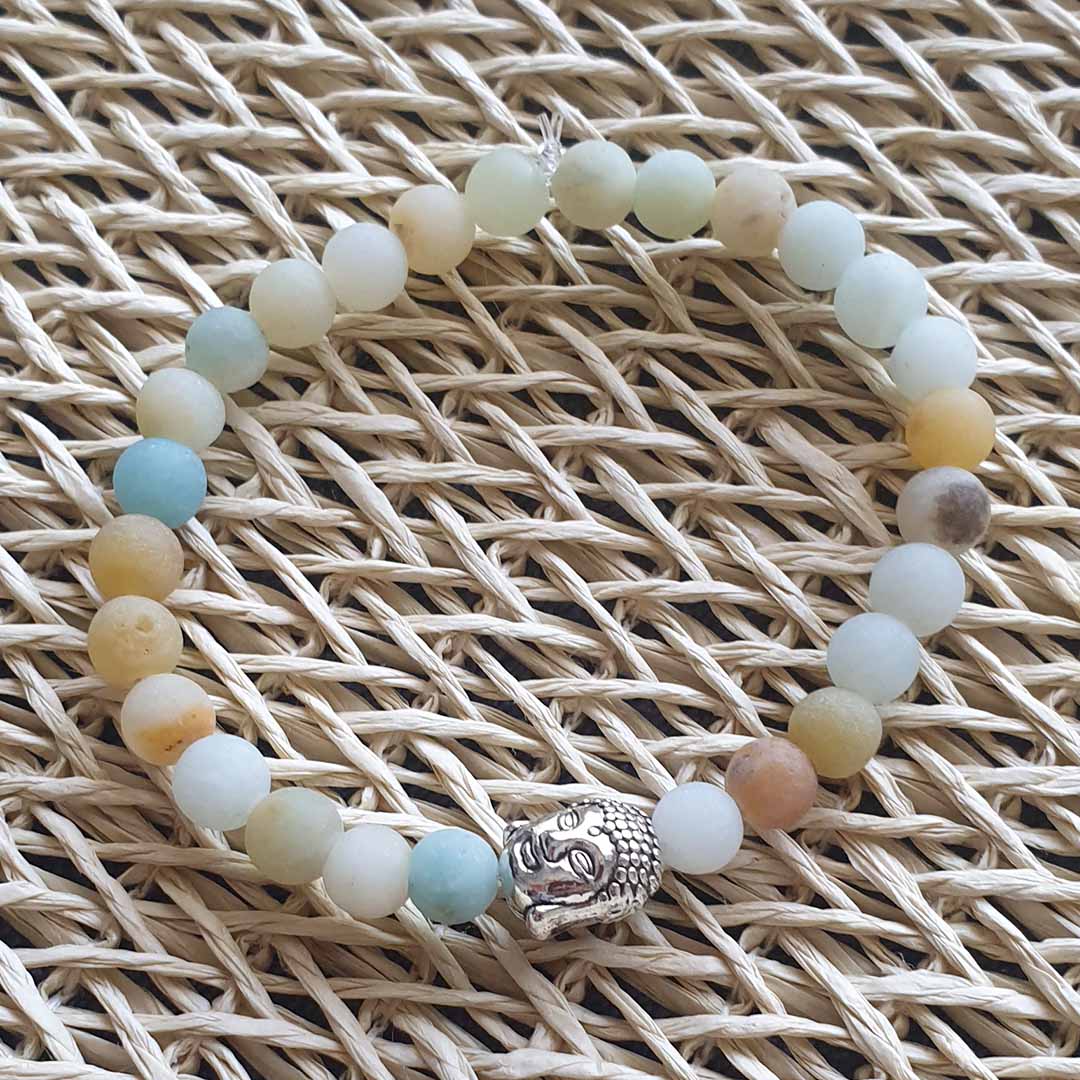 Amazonite Matt Buddha Bracelet