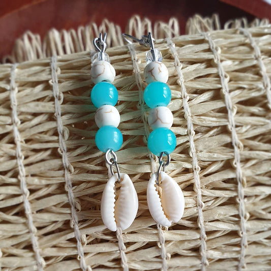 Howlite Cowrie Earrings