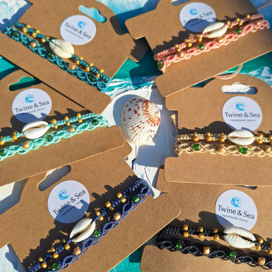 "Realm of the Islands" macramé bracelet set