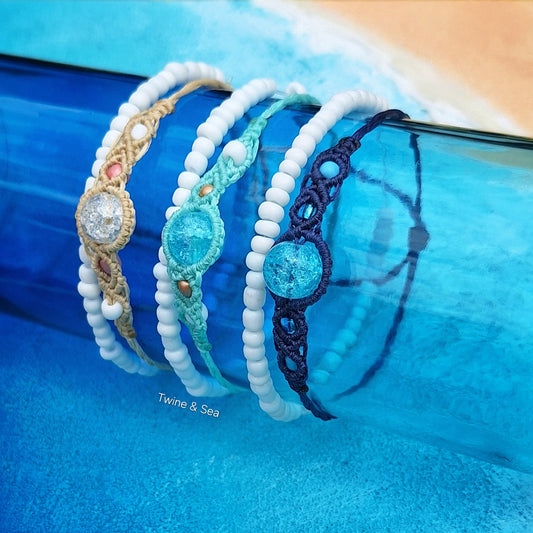 "Lights of the Ocean" macramé bracelet