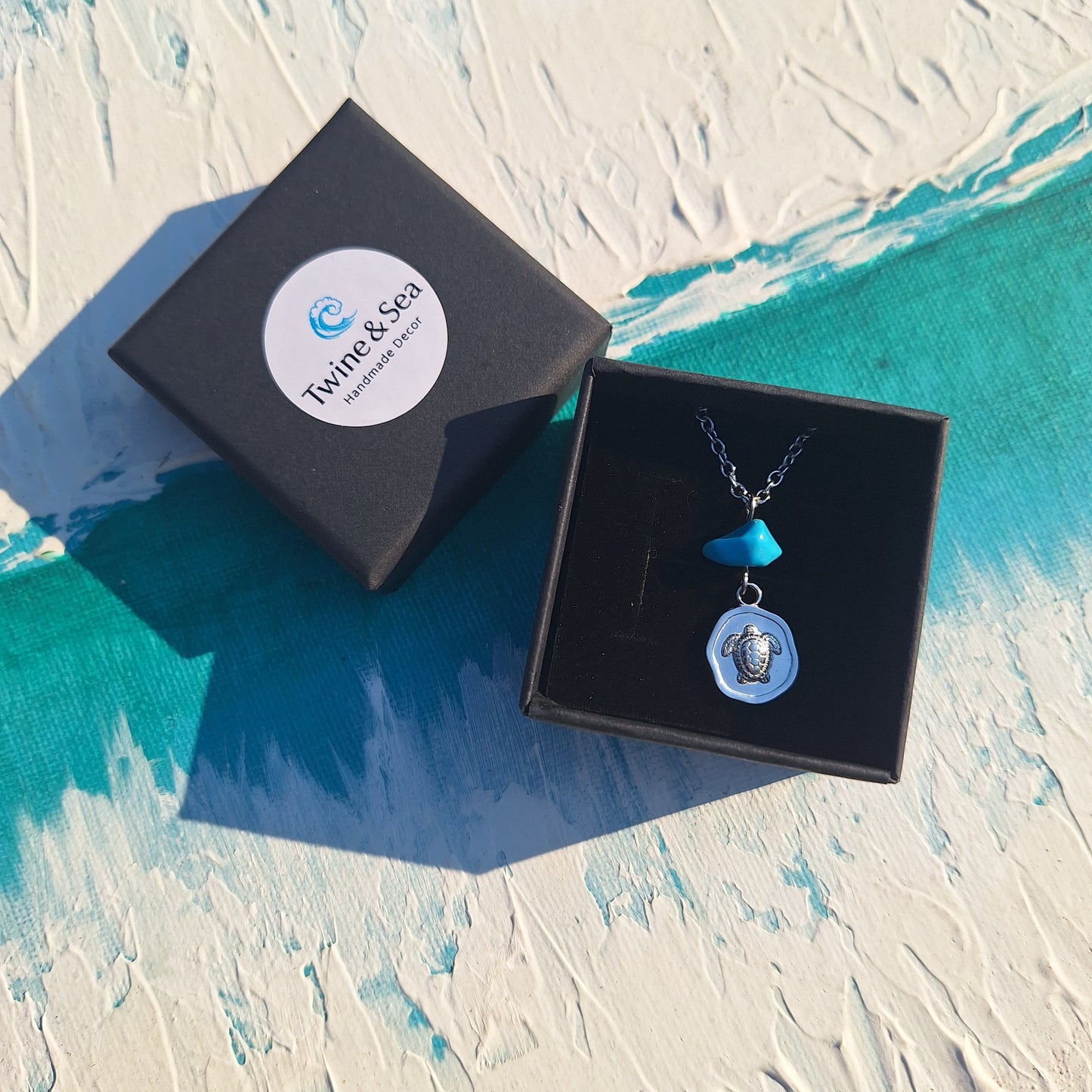 Stainless Steel Turquoise Turtle chain