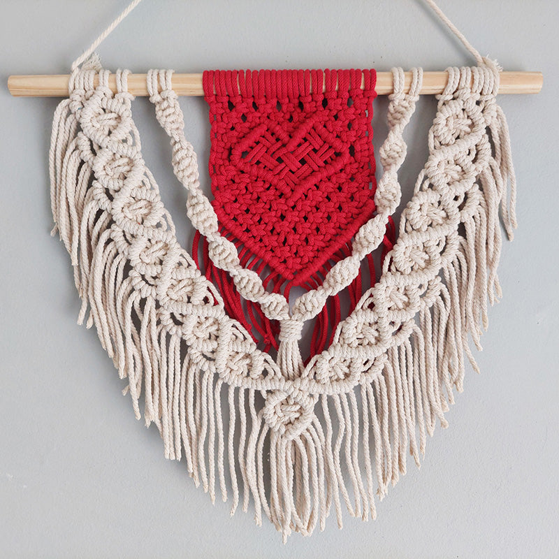 Woven Heart Macrame Wall Hanging